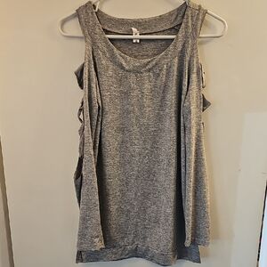 Gray Cold Shoulder Top
